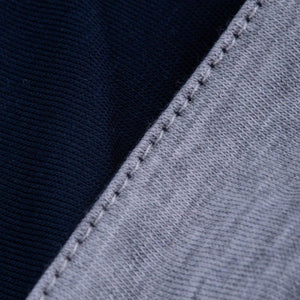 Essential Reversible Baby Beanie - Knot x Antipodes Merino (Navy Blue & Grey)
