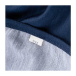 Essential Merino Baby Blanket - Knot x Antipodes Merino (Navy Blue and Grey)